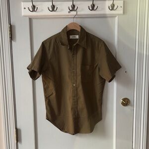 Buck Mason Olive Short-Sleeve Button-Down Shirt NWOT